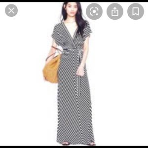 J. Crew Black & White Stripe Maxi Dress